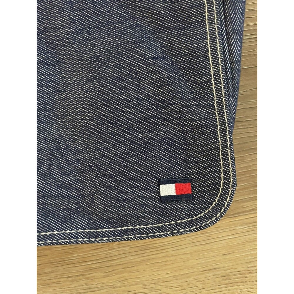 TOMMY HILFIGER Denim Messenger Crossbody Bag Blue Adjustable Strap & Flap - Picture 4 of 6